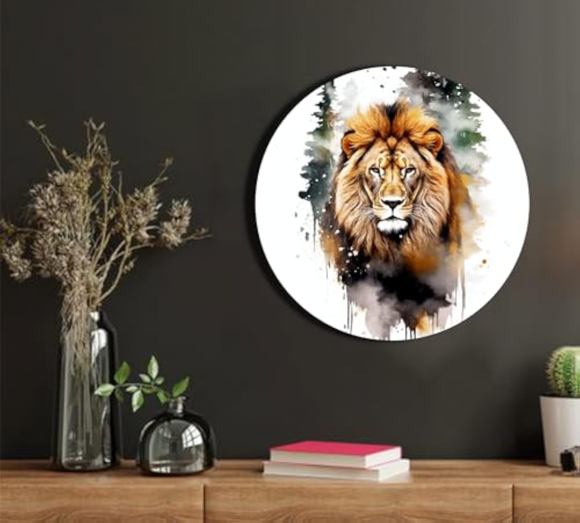 Decorative Ceramic Art Plate, The King Lion Design, Gift